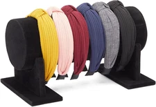 Headband Velvet Jewelry Organizer, Black T Bar Jewelry Stand for Boutiques, Smal