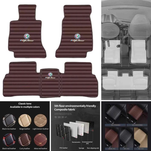 For Alfa Romeo Giulia-Stelvio All Models Car Floor Mats Custom Auto Carpets - Picture 7 of 39