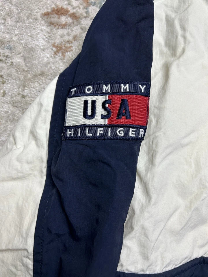 Vintage Tommy Hilfiger International Games USA Half Zip Big Logo Jacker LRG Rare - Image 3 of 4