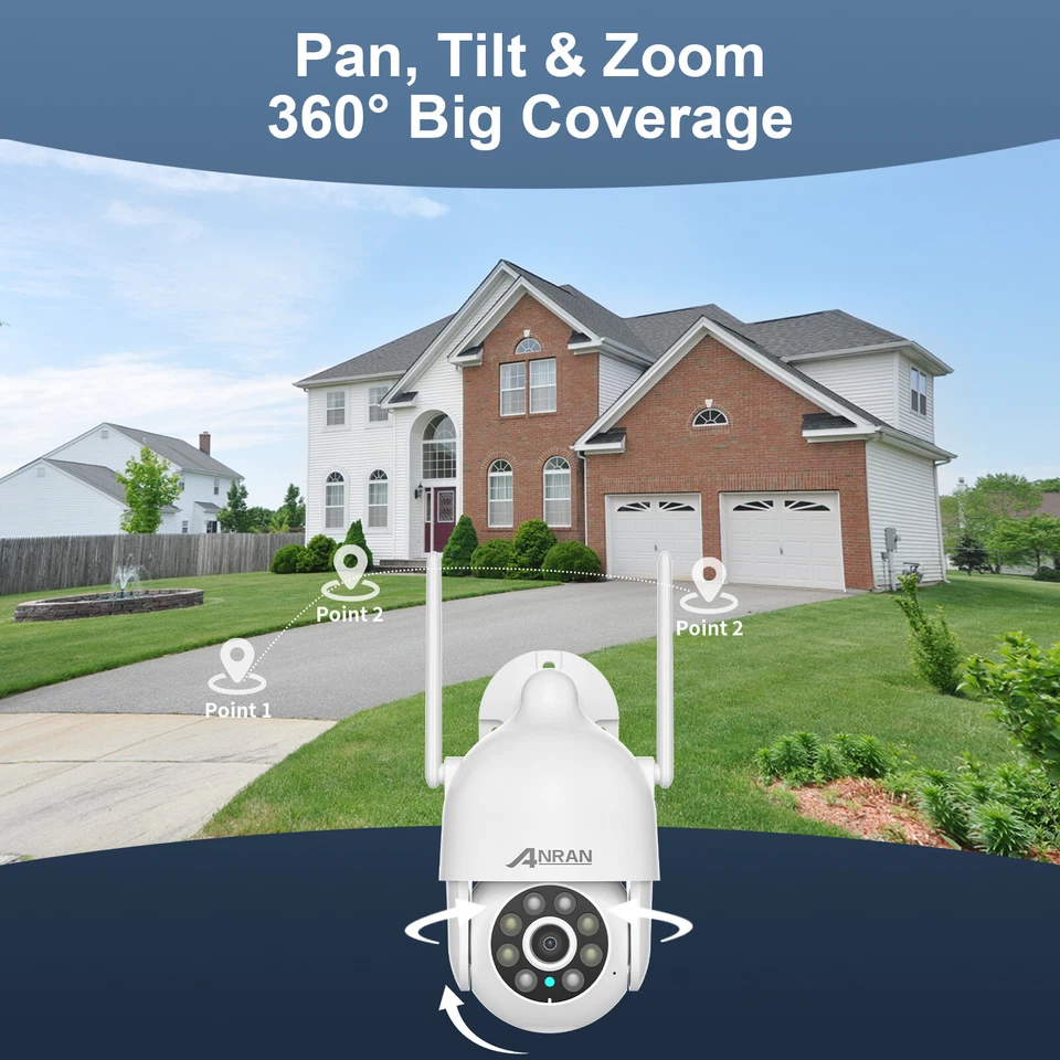 ANRAN Wireless Security Camera System Outdoor 8CH 12" Monitor 2 Way Audio 1TB HD - Image 4 of 4