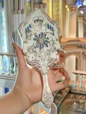 Flower Knows Little Angel Series Exquisite Relief Style Handheld Mirror