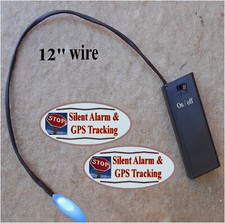 Aaa Battery Blinking Flashing Led Light Car Auto Fake Alarm 2 Warning Stickers