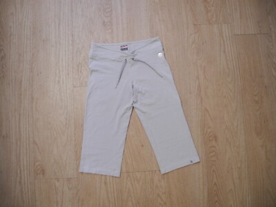 Damen ESPRIT SPORTS Sporthose Caprihose S 36 38 hellgrau Yoga Fitness Badminton