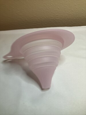 Tupperware Flat-Out Funnel Round Collapsible Kitchen Tool Candy Floss Pink