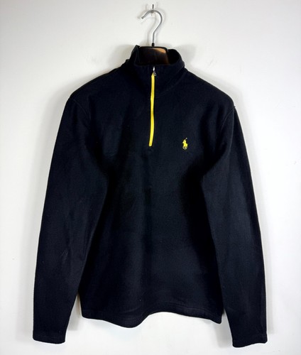 Polo Ralph Lauren 1/4 Zip Men Black Performance Fleece Sweater