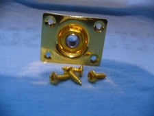 GOLD RECTANGLE GUITAR OUTPUT JACK PLATE SOCKET GUITAR PARTS USA SHIPPING