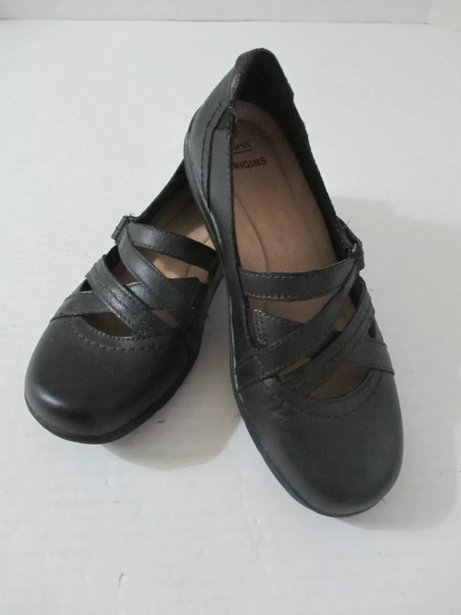 WOMEN S EARTH ORIGINS CRISS CROSS MARY JANE STYLE BLACK LEATHER