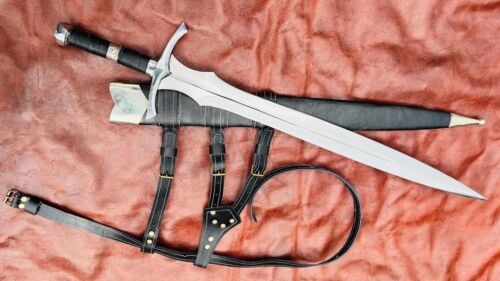 Hand Forged High Carbon Steel Viking Sword Sharp Blade Medieval Battle Ready