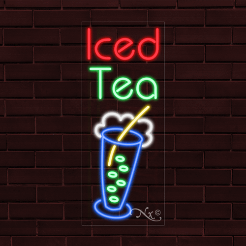 NEU "EISTEE" mit LOGO VERTIKAL 30x12 ZOLL LED FLEX FENSTER/WAND INNEN SCHILD 31578 - Bild 1 von 1