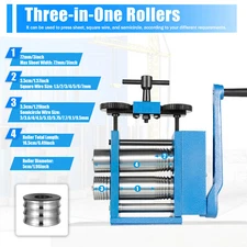 75mm Manual Combination Rolling Mill Machine Jewelry Press Metal Tools Equipment