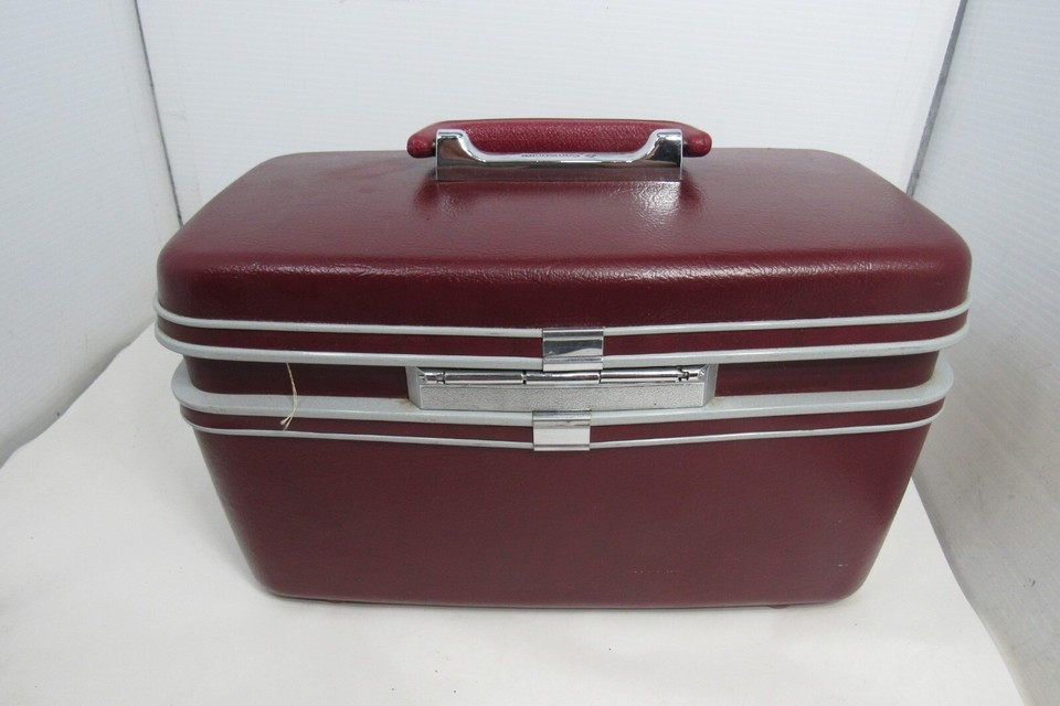 Vtg Samsonite Profile Beauty Train Case W/ Keys MakeUp Hardshell