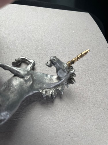Vtg Pewter Unicorn 4" Figurine - Picture 4 of 4