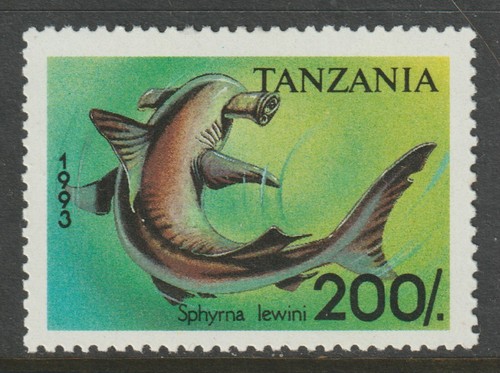 Tanzania 1993 Set of 7 & Souvenir Sheet #1136-43 Sharks - MNH - Picture 8 of 10