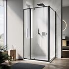 <!--F#f_0-->Black Semi-Frameless Pivot Shower Screen Door Enclosure 900/1000/1100/1200mm<!--F/-->