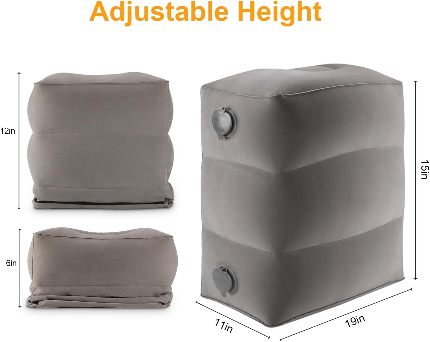 Gray color, inflation tools not included. Travel Footrest Pillow -  Inflatable Footrest for Kids Aircraft Bed Sleeping Flight Leg Pillow,  Inflatable