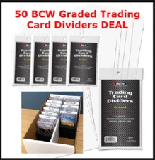 50 BCW Graded Trading Card Dividers Archival Quality w/ Write on Index Tab DEAL