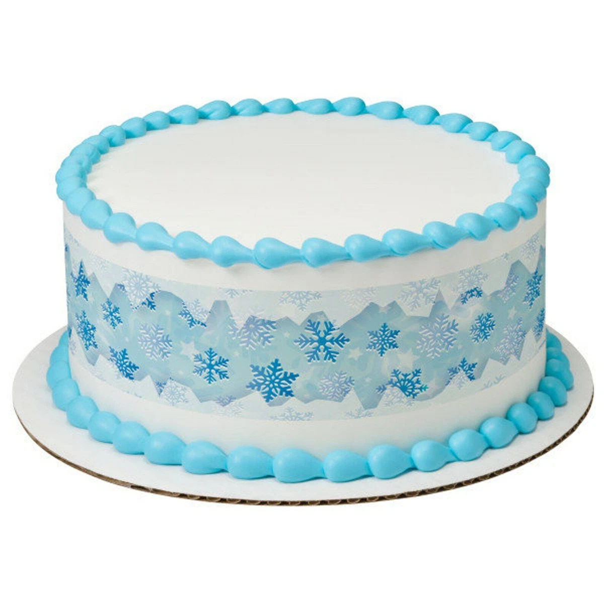 Winter Frozen Snowflakes Edible Cake Border - Set of 3 Strips