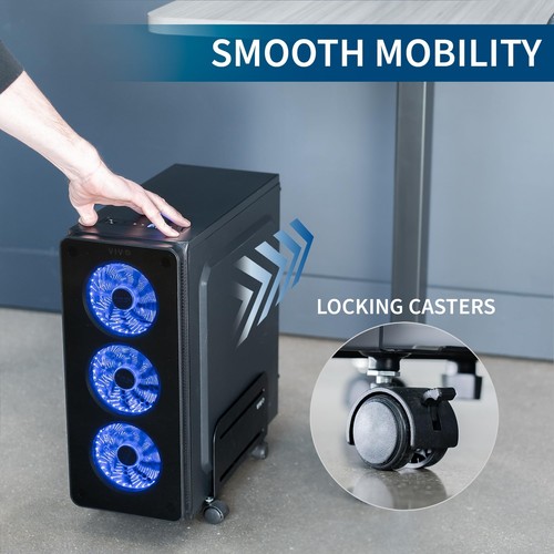 VIVO Computer Mid-Tower Case, CPU Steel Rolling Stand, Adjustable Mobile Cart... - Picture 6 of 9