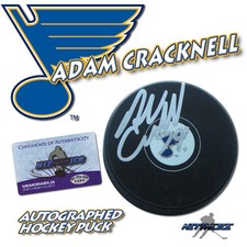 ADAM CRACKNELL Signed ST LOUIS BLUES Puck w/COA 