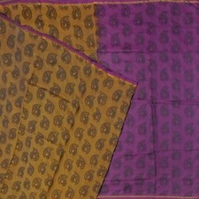 Vintage Brown Sarees 100 Pure Silk Paisley Butta Woven Sari 5YD Craft Fabric