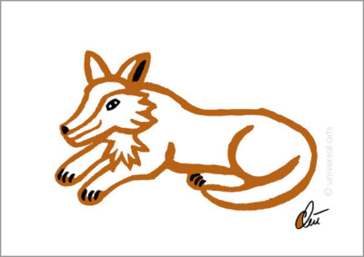 JACQUELINE DITT - Mr. Fox - outl.- R.Fur A3 signed ltd. original print graphic Fox