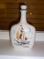 Krug Ulmer Keramik Majolika Karaffe Bocksbeutel 0,7 L Bodenstempelt, 20.Jh