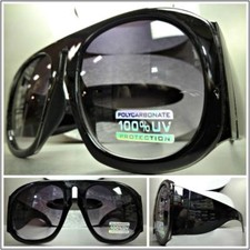 OVERSIZED EXAGGERATED VINTAGE RETRO Style SUN GLASSES Super Thick XL Black Frame