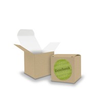 Itenga Set Geschenk (Motiv4) 24Xfaltschachtel WüRfel 5Cm Braun + Sticker