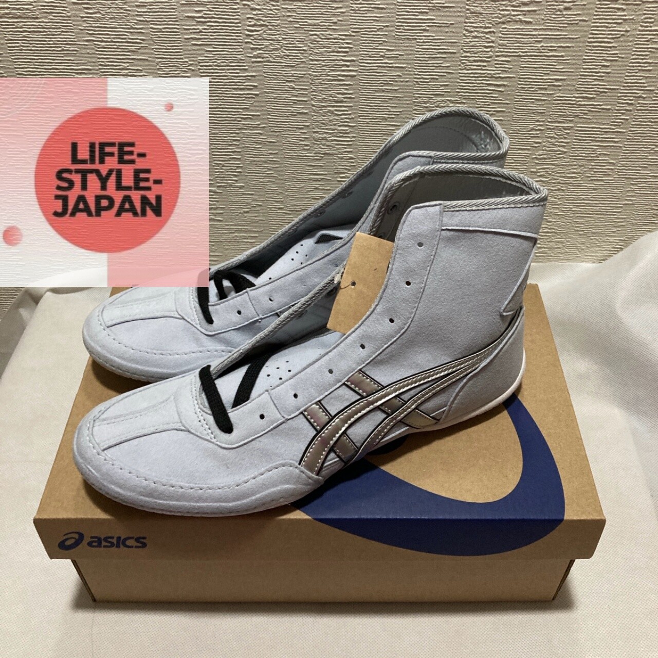 ASICS EX-EO TWR900 Gray Silver Mens Boxing Wrestling Shoes