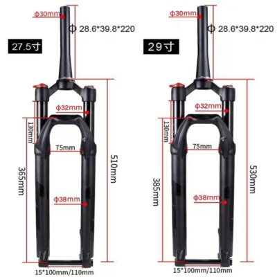 Mountain Bike Air Suspension Fork 27.5/29in Damping Rebound