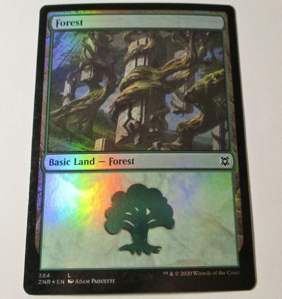 MTG Zendikar 5 Foil Basic Lands Magic The Gathering LP - Image 4 of 4