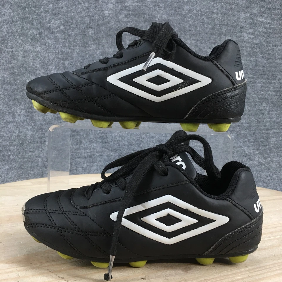 Umbro Zapatos Juveniles 1 Finale Botines Tenis de Fútbol Negro Imitación Cuero Con Cordones Foto 2 de 4