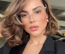 Oversized Cat Eye " Miss FEARLESS" Thick Frame Women Eyeglasses Clear Lens SHADZ