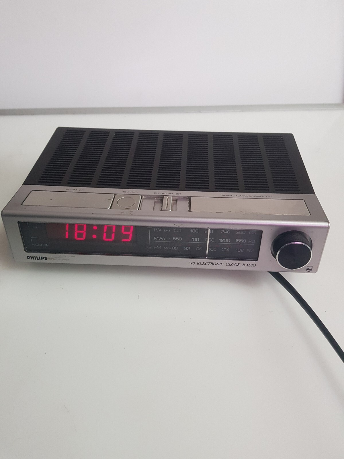 Philips 390 Electronic Clock Radio Vintage Retro Brown Red Space Age eBay