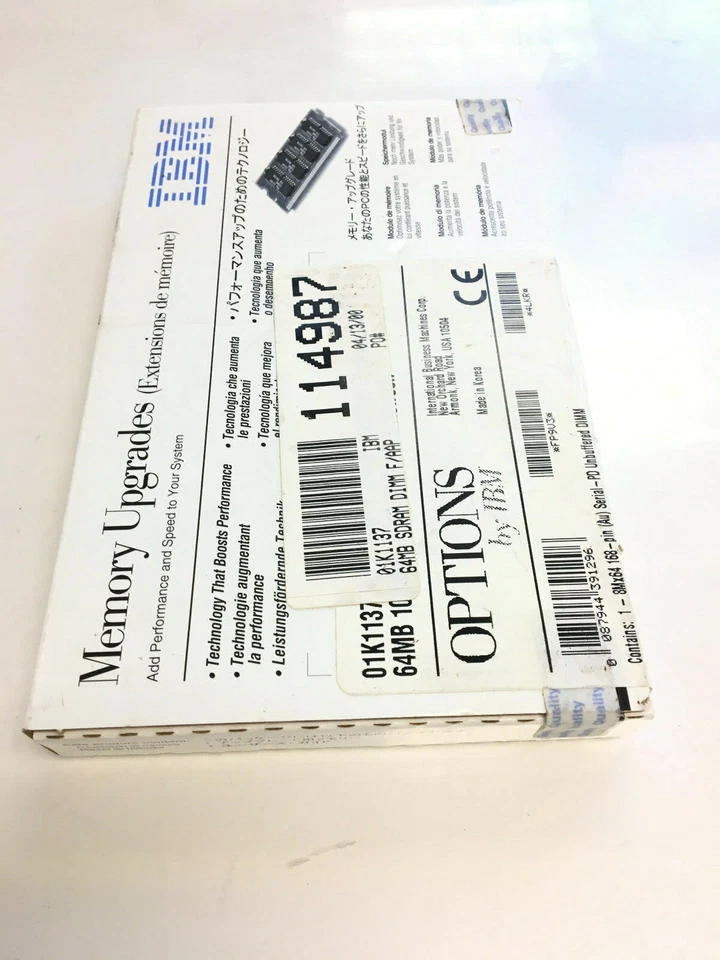 IBM 01K1137 64MB PC100 168Pin Unbuffed SDRAM DIMM Memory *NEW* - Image 3 of 4