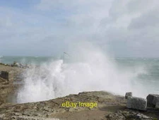 Photo 6x4 Storm St Jude Portland Bill Southwell Waves crash through a blo c2013