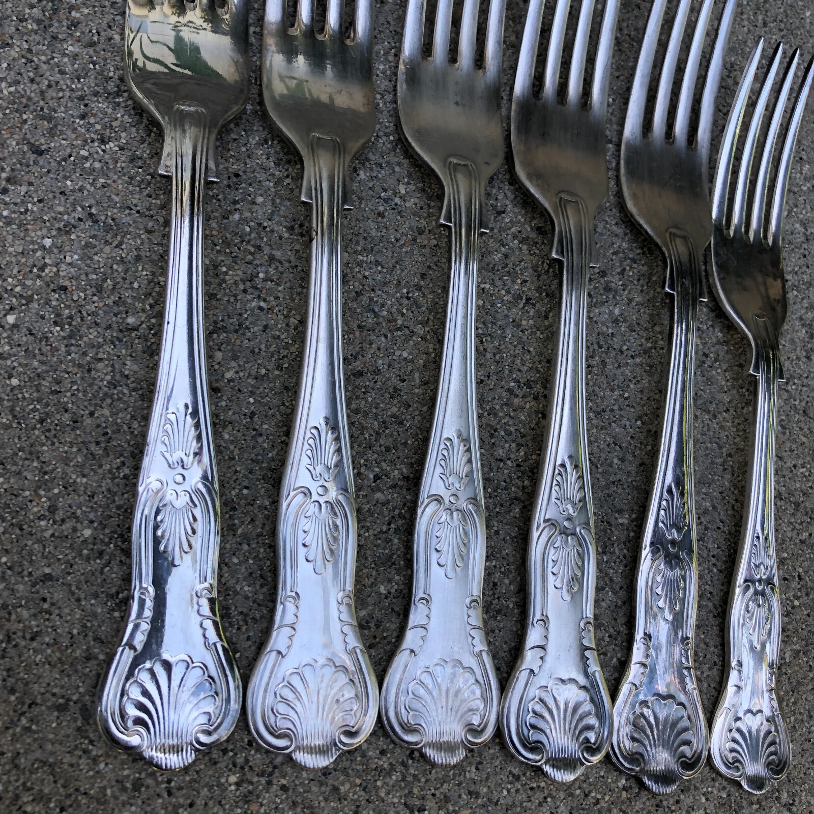 LOT OF 6 EPNS A1 SHEFFIELD ENGLAND Silver Plated Table Forks Kings