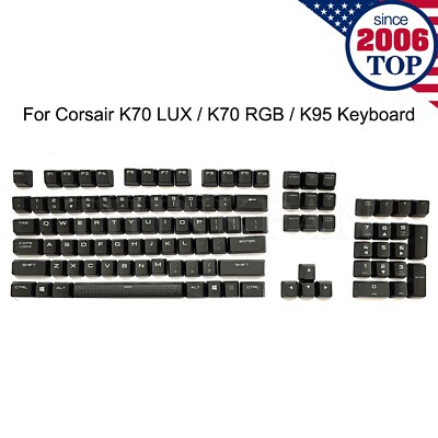 A Set ABS Black Key caps Replacement for Corsair K70 RGB Mechanical Keyboard