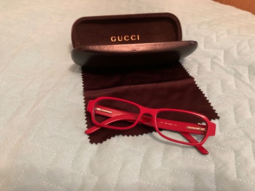 Montatura occhiali vista donna Gucci originale, modello GG2582 rosso e  verde | eBay