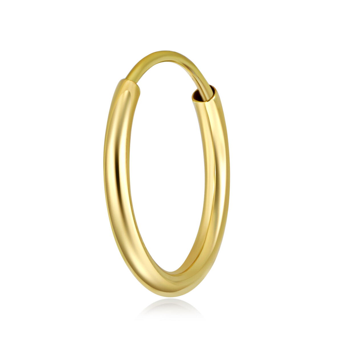 Wellingsale 14k Yellow Gold 1.5mm Endless Classic Hoop Earrings (x mm)
