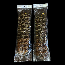 Curly 2-Tone Dk Brown-Med Brown 13" Synthetic Hair Extensions 5 Locks Ea 2-pks 