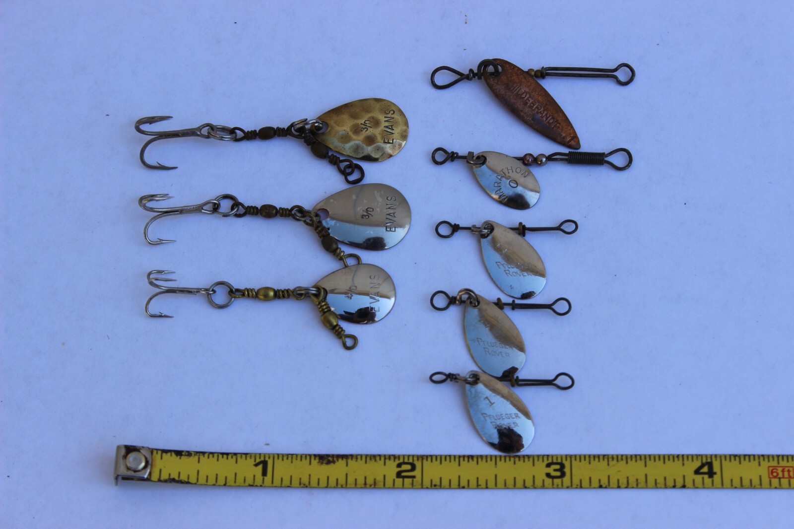 Lot of 8 Fly Rod Spinner Fishing Lures EVANS PFLUEGER MARATHON