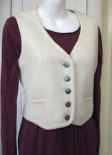 Boos Max Hurni Pure Wool Vest Austria Franc Coin Buttons and Pockets 34-36 Chest