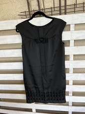 ZARA BASIC DRESS Sleeveless Little Black Dress Sz M Bow Back Mini.
