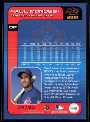Raul Mondesi 2001 Pacific Retail LTD #446 #/85 Slightly Touched