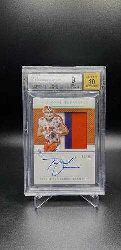 2021 National Treasures Trevor Lawrence Rc On Card Auto Patch 11/25 BGS 9/10