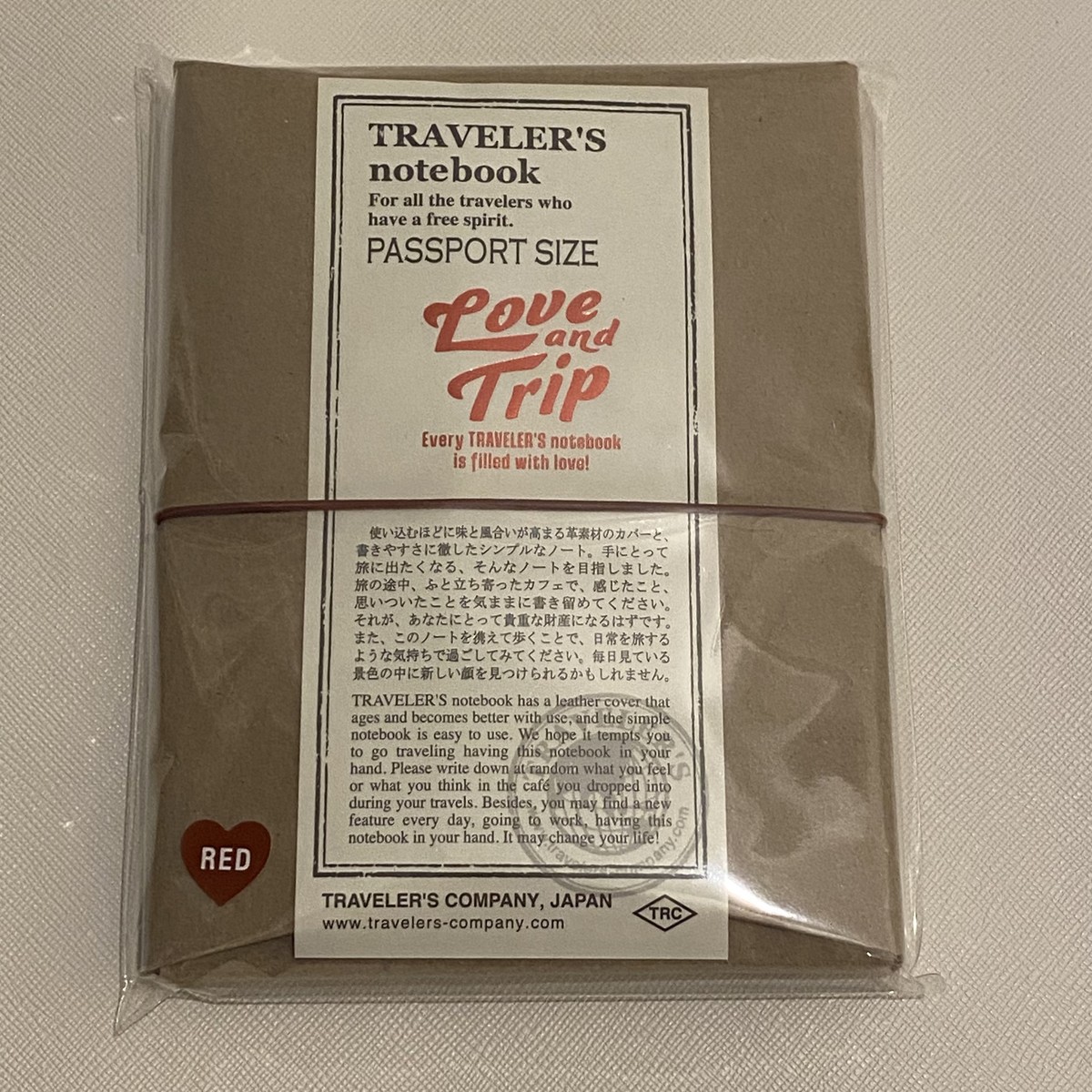 Traveler's Company. Love and Trip Red Notebook【 Passport Size