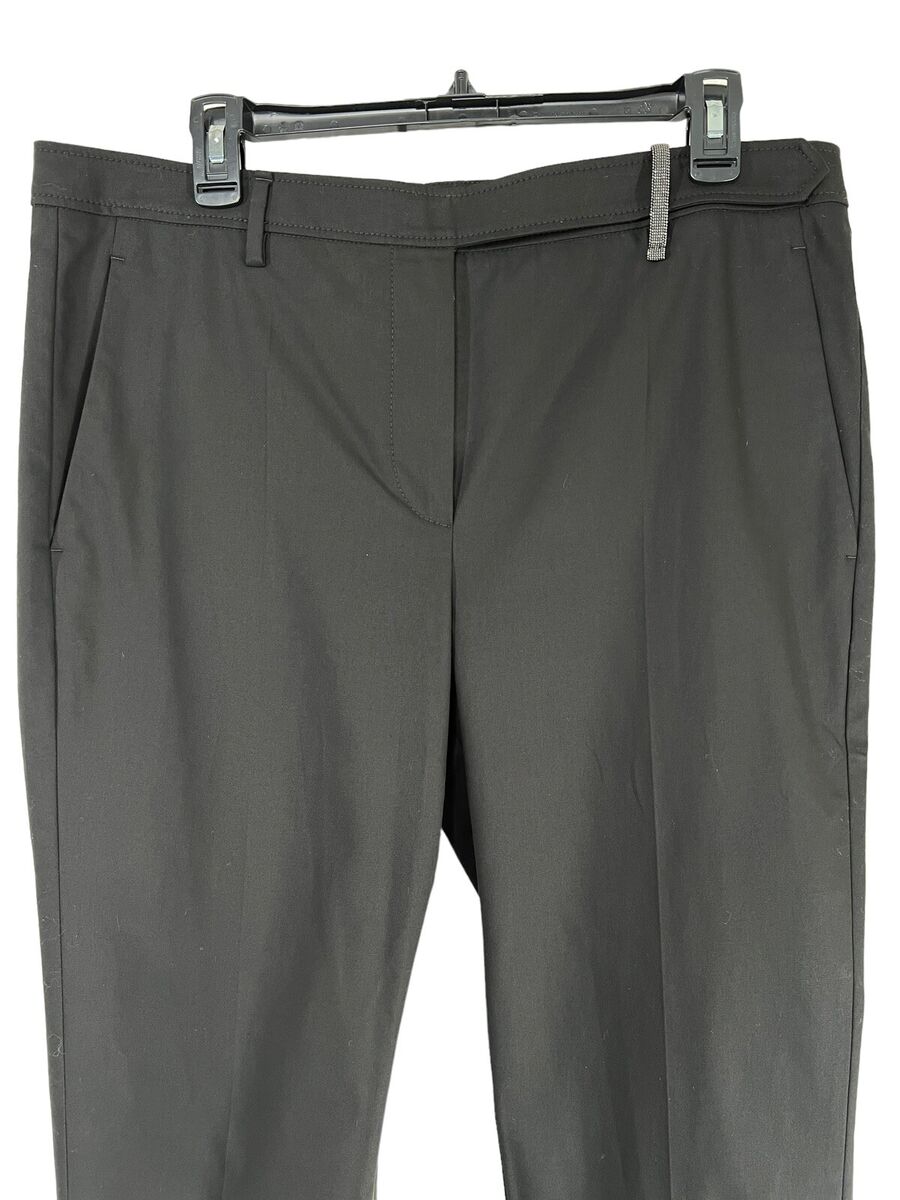 パンツ BRUNELLO CUCINELLI SS25 Monile pants (M0F70P8878 C8704) Brunello Cucinelli Black Cotton Stretch Front Monili Tab