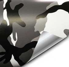 Snow Camouflage Vinyl Car Wrap Adhesive DIY Air Release Roll (1ft x 5ft)