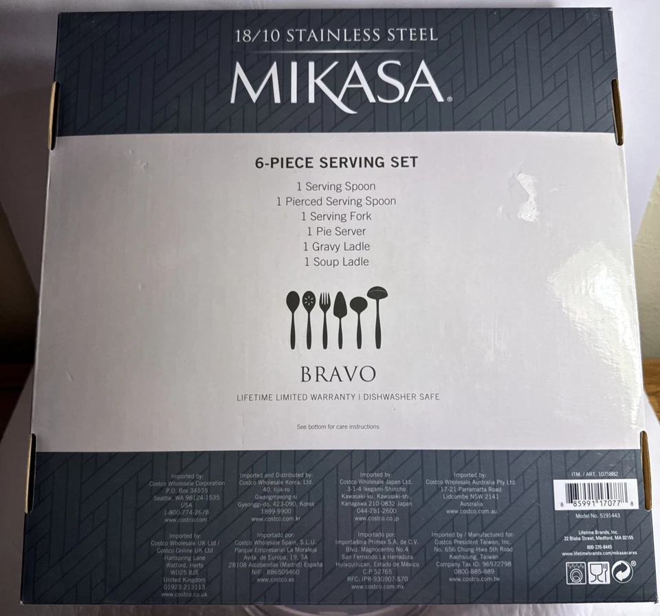 Nuevo juego de servir de 6 piezas de acero inoxidable 18/10 Mikasa Bravo - VENTA DE 7 DÍAS Foto 3 de 4